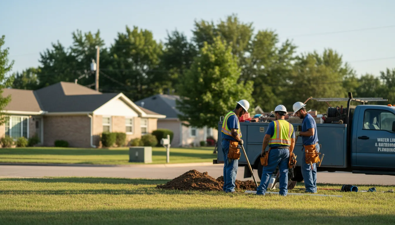Residential water line and bathroom plumbing service in Eucha, OK